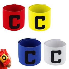 WQEDVN 4 PCS Captains Armband, Captains Armband Kids, Kids Captain Armband Football, Captain Armband Football, For All Sports Events Clubs Teams Pack of 4, for kids(Blue/Red/Yellow/White)