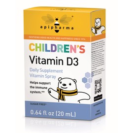 APIPHARMA Children's Vitamin D3 Supplement Spray - Easy to Use D3 Spray for Kids - Natural Multivitamin Spray with Immune Support, Pharmacist Developed (130 Sprays)