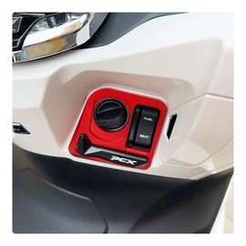 Kemy's Key Cylinder Cover Honda PCX160 Switch Cover Aluminum Smart Key Cover Dress Up Parts Custom Parts (Silver)