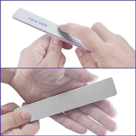 Limas de uñas (paquete de 12), limas de grano 100/180 para uñas naturales y acrílicas, limas de doble cara para uñas acrílicas profesionales, lima de 