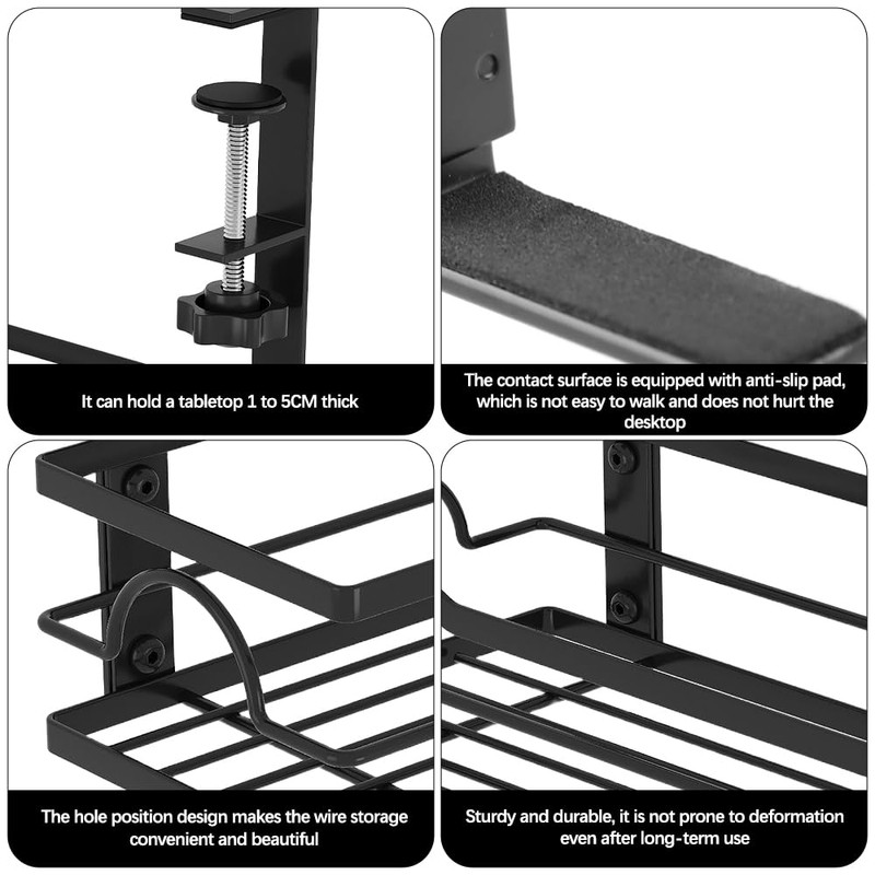 Mecmbj Cable Management Desk, Cable Organiser Desk, No Drilling Required,