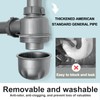 QruiLanTu 1 1/2" Sink Drain Kit P-Trap Drain Strainer Adjustable