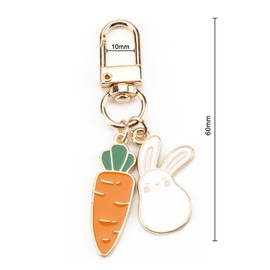 FRULX Rabbit Carrot Keychain, Sweet Keychain with Cute Little Rabbit and Carrot-Shaped Metal Pendant, Gifts for Women, Girlfriends and Suitable as a Birthday Present, Birthday Gift for Women