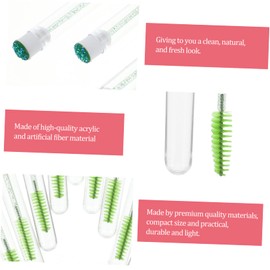 Healeved 10pcs Eyelash Brush Transparent Tube Design for Mascara Application and Eyelash Separation Comb for Travel and Makeup Use