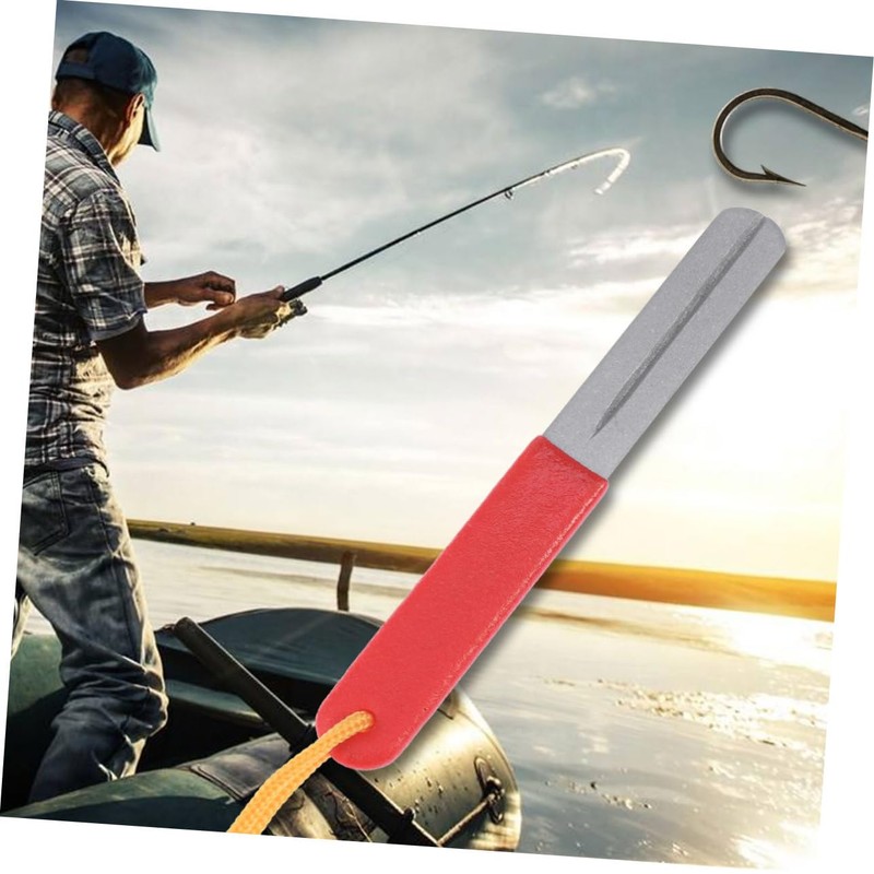 OSALADI All-in-one Fishing Gear 10x1cm Hook Sharpener with 600/800 Grit