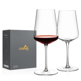 CnSneg Wine Glasses Set of 2, Hand Blown Wine Glass 18 OZ, Crystal White Wine Glasses, Red Wine Glasses for Christmas, Wedding