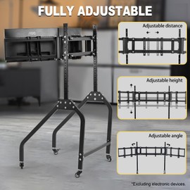 Marada Sim Racing Triple Monitor Stand with Wheels for 27-32 inch Displays