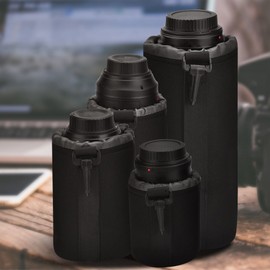 Topiky Pack of 4 Lens Bag Protective Case Shockproof Storage Bag for DSLR Camera Lens Includes: Small, Medium, Large, XL Size