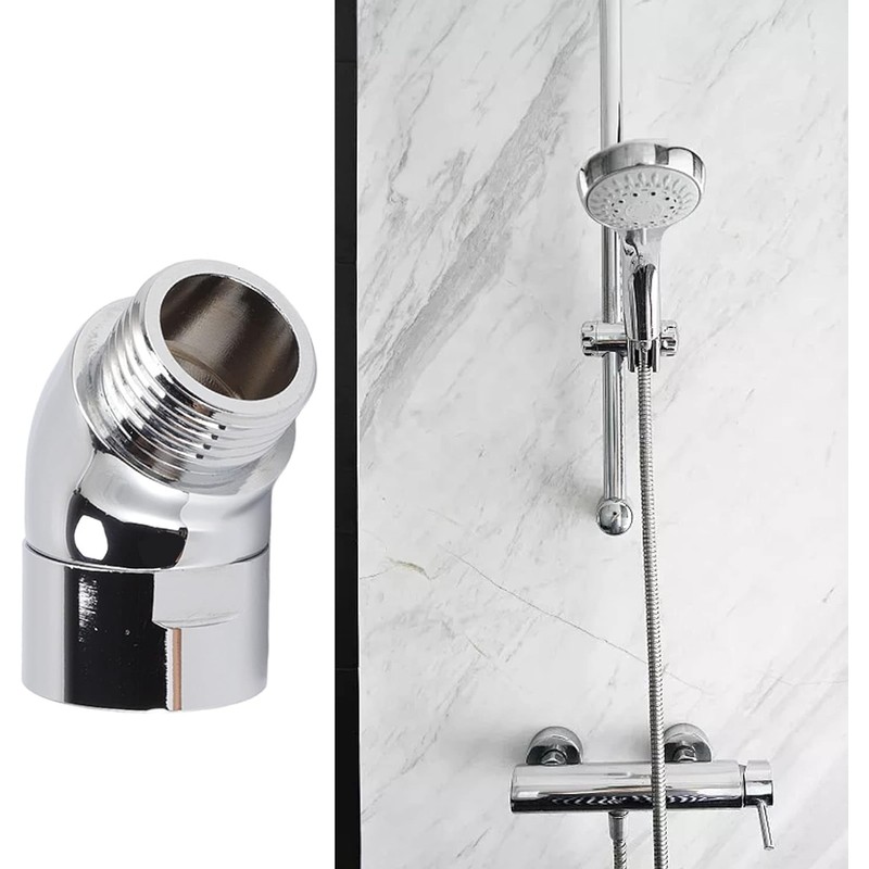 LYSAIMG 135 Degrees Handhold Shower Elbow Adapter,G1/2 Chrome Handhold Shower