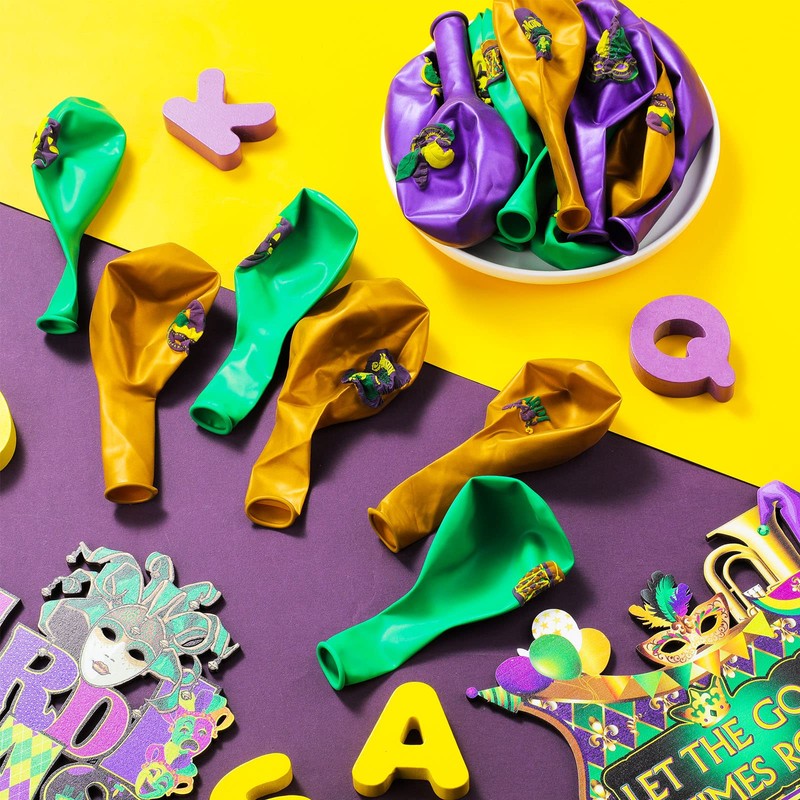 45 Piece Mardi Gras Decorations Mardi Gras Balloons Arch Kit