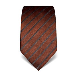 Vincenzo Boretti Men's Tie Pure Silk Striped Elegant Men's Design Shirt with Suit for Business Wedding 8 cm Narrow / Wide, dark brown