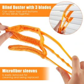 6 Pcs Window Venetian Blind Cleaner Duster Tool 2 Pcs 7 Fingers Dusting Cleaner Tool 2 Pcs Shutter Cleaner Brush and 2 Pairs Cleaning Gloves for Air Conditioner Keyboard Fan Dirt House Dust Cleaner