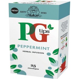 PG Tips Peppermint Herbal Infusion Envelope Tea Bags Box | 25 Pack