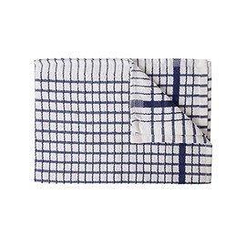 Alanna Jones Set of 6, 45 x 65 cm Large 100% Cotton Luxury Check Soft Kitchen Tea Towels Perfect for Household and Professional Restaurant Bar Catering Kitchen Dish Cloth (Set of 6 Navy)