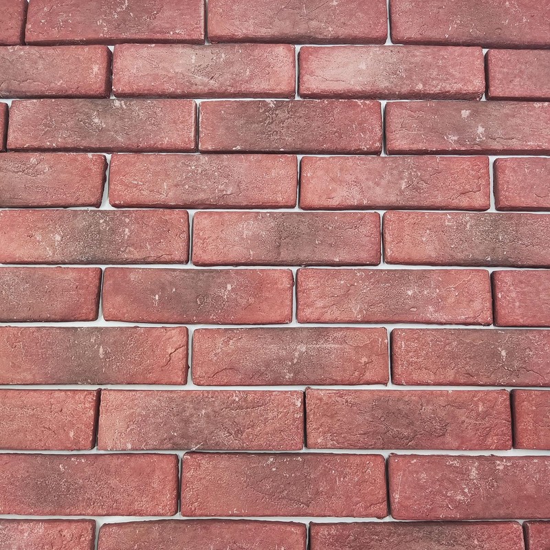 Jusmioke 40 Pcs Red Thin Brick Veneers, 2.4" x 7.9"