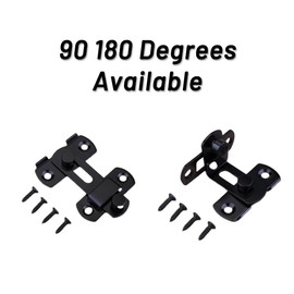 2 Pack Barn Door Lock - 180 Degree Flip Door Sliding Latch with Screws - Stainless Steel Safety Door Latches for Bathroom, Garden, Garage, Outdoor (180 Degree x 2 Set)