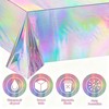 JGMGWJ Iridescence Plastic Tablecloths Disposable Rectangle Table Cover for BirthdayDWedding