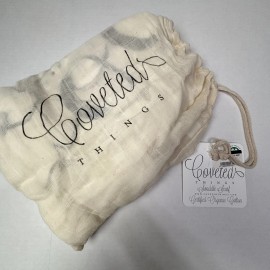 Coveted Things 100% Organic Cotton Muslin Baby Swaddle Blanket Scarf Bag  NWT