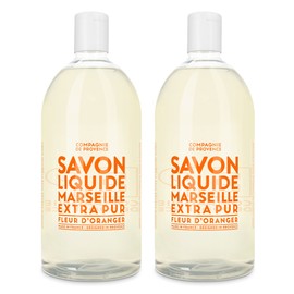 Compagnie de Provence Savon de Marseille Extra Pure Liquid Soap - Orange Blossom - Bulk 67.6 Fl Oz Plastic Bottle Refill