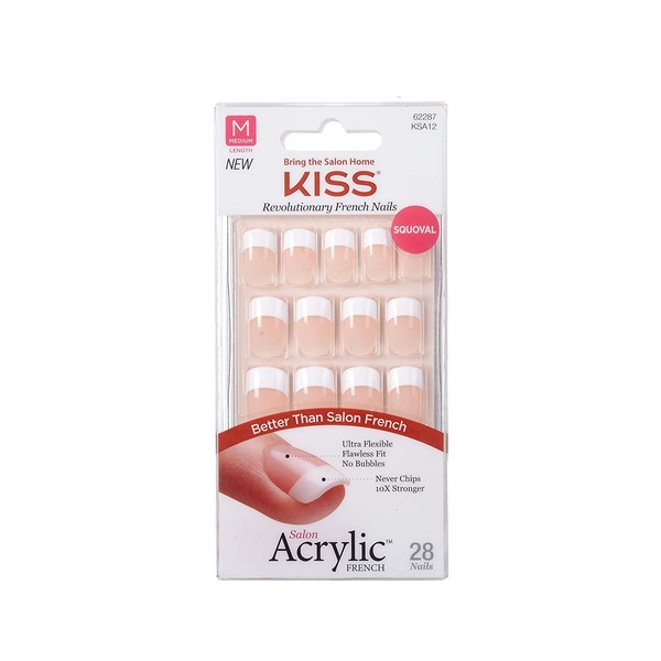 Kiss Salon Acrylic French Kit Rumour Mill (Medium Length) (3 Pack)