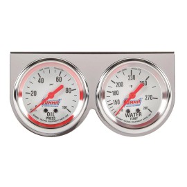 Summit Racing Gauge Kit Analog Console 2 5/8" Water Temperature Oil Pressure Kit