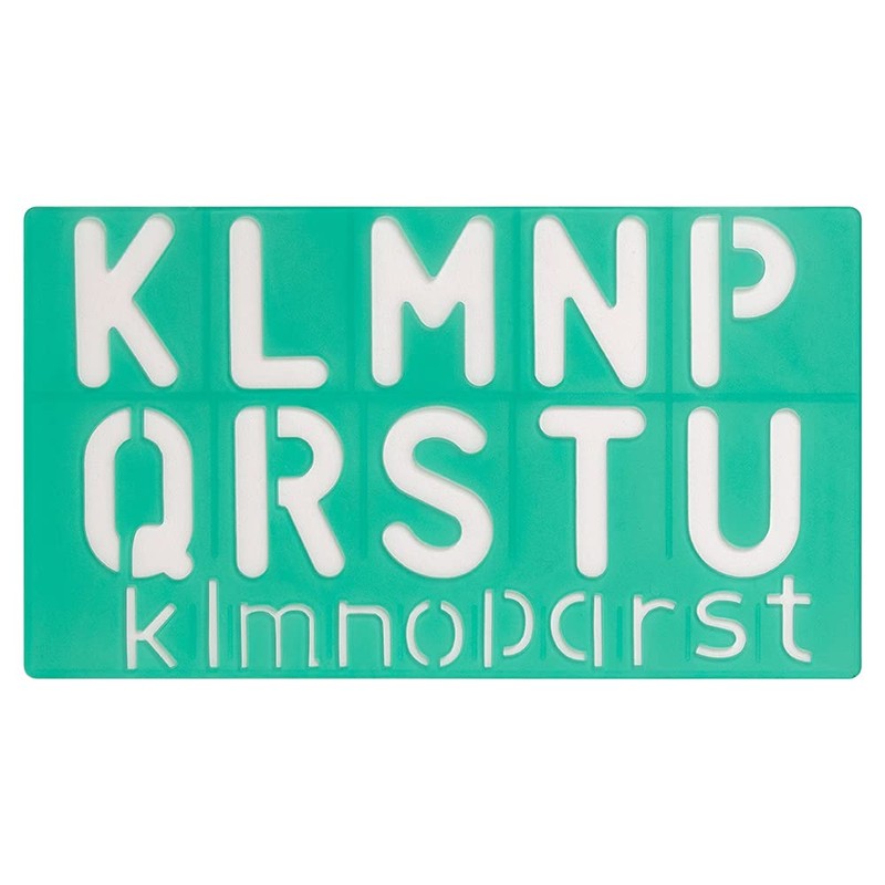 Linex Script Stencil 4 Pieces Upper/Lowercase Letters Numbers + Symbols