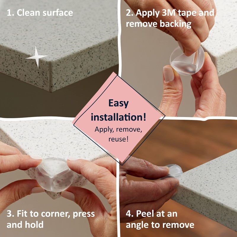 Bebe Earth Baby Proofing Corner Protectors, 18 Furniture Corner Guards