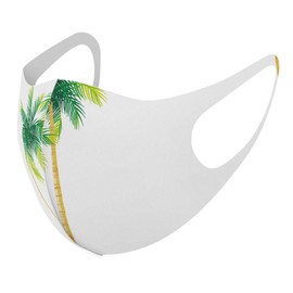 [igsticker] デザイン マスク ２枚セット ポリエステル 洗える 布マスク 男女兼用 013755 ヤシの木 夏 トロピカル