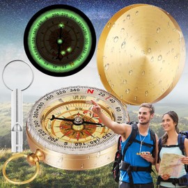 Outdoor Clamshell Orientation Compass, Waterproof Compass, Portable Brass Compass, Pocket Compass, Compass for Hiking for Camping, Hiking, Hunting and Outdoor Activities