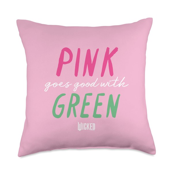 Wicked Pink Goes Good With Green Throw Pillow