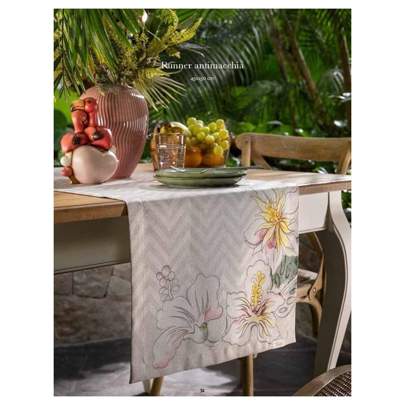 THUN - Runner antimacchia Eleganza Esotica - 100% poliestere, 150x45