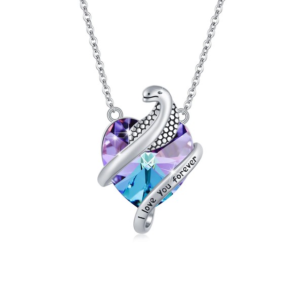 MEDWISE Snake Crystal Necklace 925 Sterling Silver Crystal Necklace Pendant