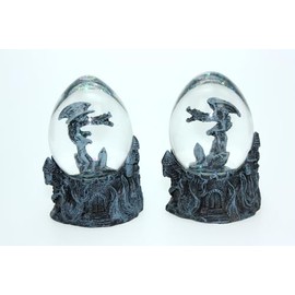 Cornelißen Glitter Ball Dragon Grey Double Animal Snow Miniature Shaker Glass Ball