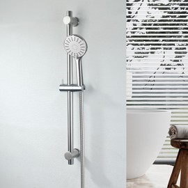 HAMOLER 24 Inch Shower Slide Bar with Adjustable Shower Holder Wall Mount Sliding Bar Stainless Steel Wall Mounted Shower Slide Bar with Adjustable Shower Head Holder, Chrome