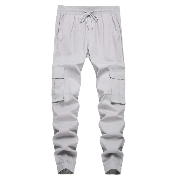 LAMLUCK Men's Straight-Fit Stretch Cargo Pant Mens Casual Military Pants,