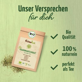 Frauenmantelkraut Bio 100g | Frauenmantel Tee getrocknet und geschnitten | aus kontrolliert biologischem Anbau | naturrein - ohne Zusätze | vom Achterhof