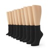 No nonsense Womens Cotton Basic Cuff Sock, Black-9 Pair Pack,