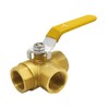 BesNPT 1/2" NPT Female Thread 3 Way (T-Port) Forged Brass