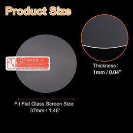 HARFINGTON 5pcs Watch Glass Screen Protectors 37mm 9H High-Alumina Tempered Glass Anti-Scratch Waterproof HD Round Smart Watch Dial Crystal Face Protective Film