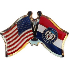 AES USA American State of Missouri Flag Bike Motorcycle Hat Cap Lapel PIN 100% Jewelers Metal