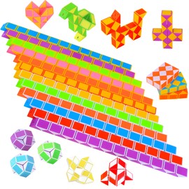 Party Bag Fillers Toys for Kids - 24 Pack( 24 Blocks/Per) Magic Snake Cube Party Favours Fidget Toy, Mini Speed Twist Puzzle Supplies for Kids Adults Gift Birthdays, Parties, School Games (24)