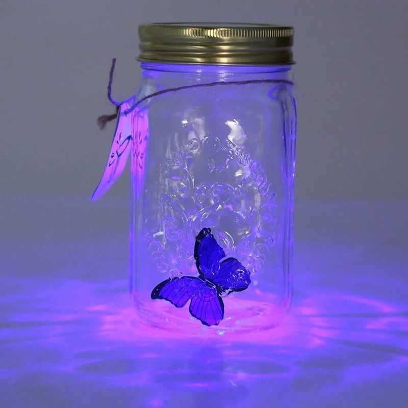 Butterfly Collection With LED Light - Animated Glass Jar Gift