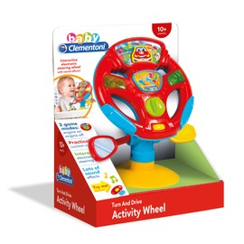 Clementoni - 17241 - Volante De Actividades - Juguetes Bebé con Sonido A Partir De 10 Meses, Interactivo para Niños, Sonidos Y Luces, Juego Actividades Bebé, Juguetes de Asiento de Coche para bebé