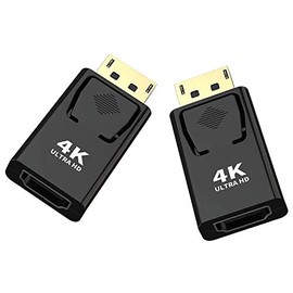 Displayport to HDMI Converterï¼DP to HDMI Adapter [2-Pack],3840x2160p Male to Female Converter Compatible with Computer,Desktop,Labtop,PC,Monitor,HDTV - Gold Plated