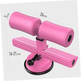 iplusmile 1PC Suction Cup Abdominal Trainer Exercise Bar for Home Fitness Durable Sit Up Assist Device Pink Double Bar for Waist and Belly Workouts