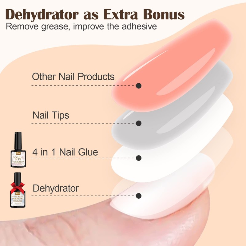 Kredioo Gel X Nail Extension Kit, 500Pcs Acrylic Nail Tips