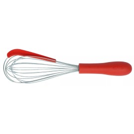 Edge Design 2 in 1 Stainless Steel 12" Whisk & Silicone Scraper (Dishwasher Safe; BPA Free)