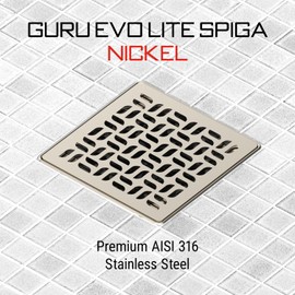 Evo Lite 4-1/2" Spiga Nickel Square Drain
