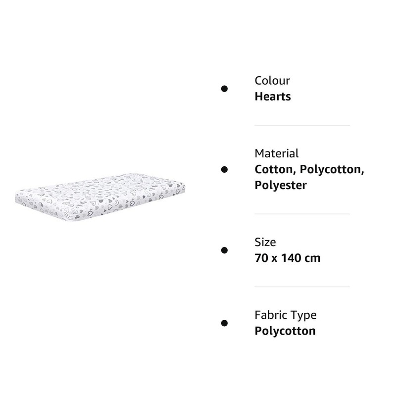 DTEX HOMES 2 x Cot Bed Sheets Super Soft Breathable