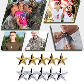 BOGEEL Metal Five-Pointed Star Badge Lapel Pins Brooch Collar Shoulder Pins for Women Men Jewelry Costume Decorations, 3, Metal